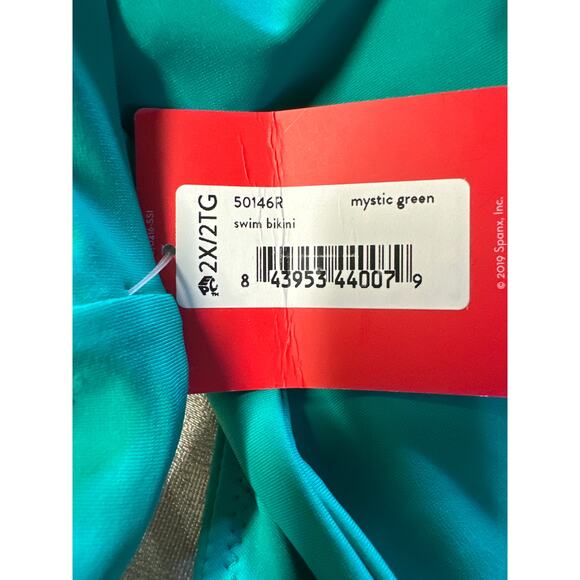 Spanx Bikini Bottom Women’s Size 2X Mystic Green High Waist Swimwear NWT - Picture 4 of 5